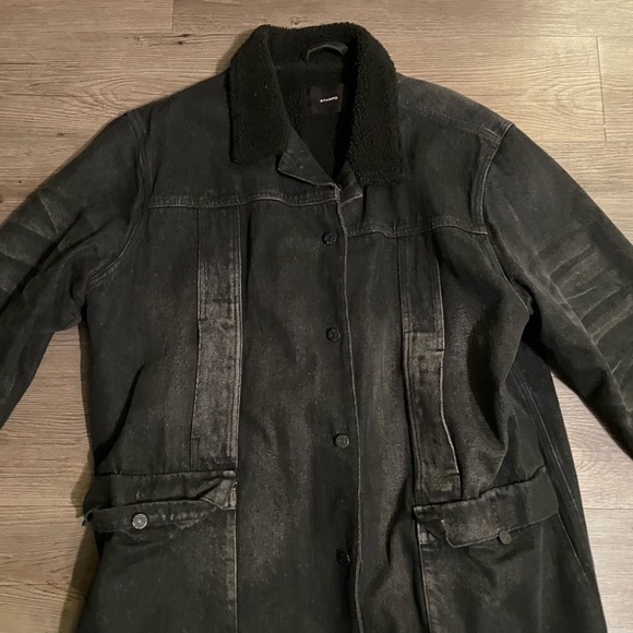 Stampd LA Shearling fleece lined denim jacket with - Picture 3 of 5